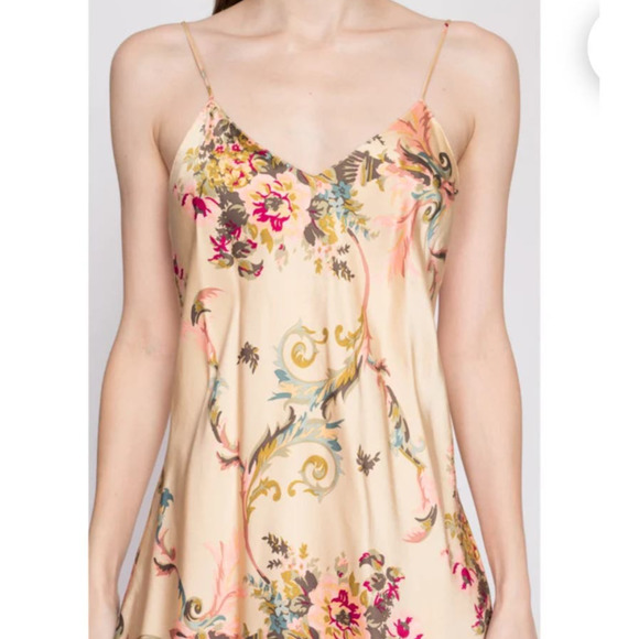 VINTAGE VICTORIA'S SECRET GOLD LABEL FLORAL SILK SLIP MINI DRESS WOMEN SIZE XSP - Picture 5 of 15